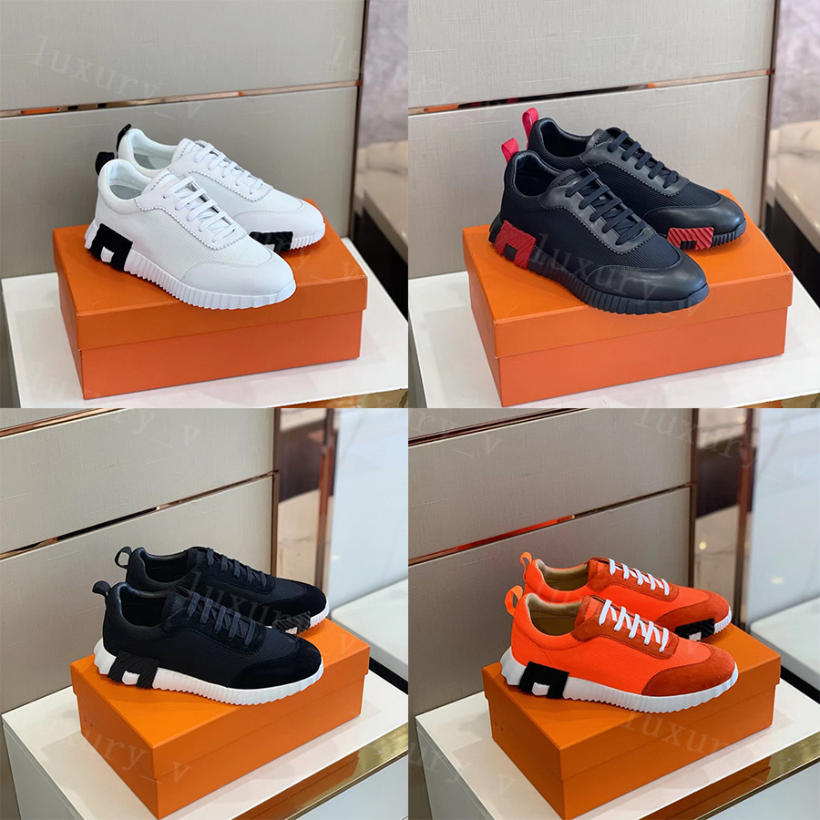 Sapatos casuais de grife Tênis saltitantes de vários estilos Sapato atlético masculino Runner Bounce tênis antiderrapante sola leve plataforma plana camurça