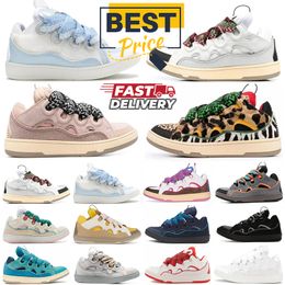 Chaussures décontractées designer Curb Cuir Sneakers Dept Trainers Multi Color Fashion Extraordinary Emed Shoes Art Graffiti Shoe for Women Men