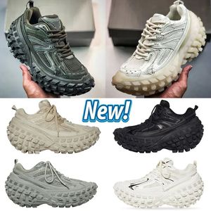 Diseñador Zapatos casuales Defender Sneaker para hombre para mujer Plataforma de goma Neumático Beige Negro Caqui Ejército Verde Rojo Azul Suela gruesa Entrenadores Deportes