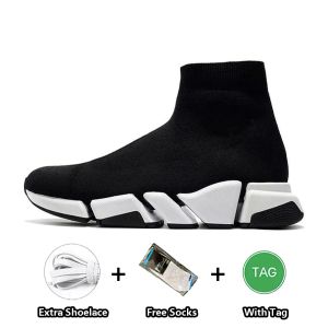 Diseñador Zapatos casuales Entrenador de moda Plataforma de calcetín Hombres Mujeres Calcetines triples Botas Negro Blanco Graffiti Vintage Marca Zapatillas de deporte de lujo Zapatillas de deporte de velocidad Tamaño 36-45