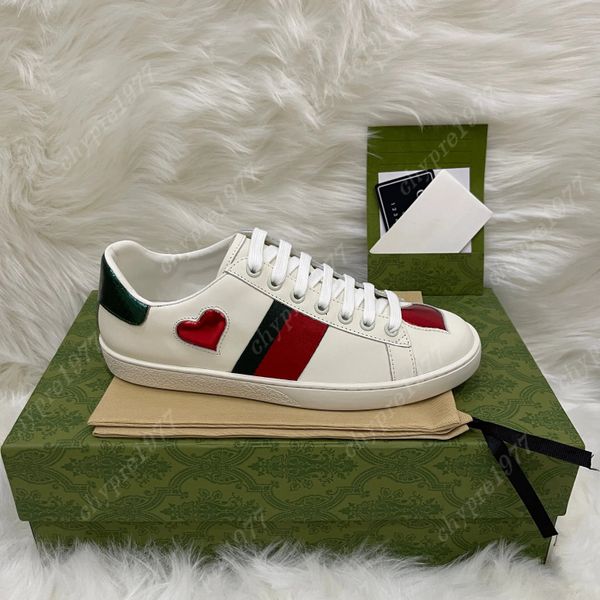 Designer Chaussures décontractées Italie Luxury Gol White Green rouge Stripei Italie Tiger Snake Sneaker Trainers Bee Brodered Walking Sports Ace Sneakers Randonnées