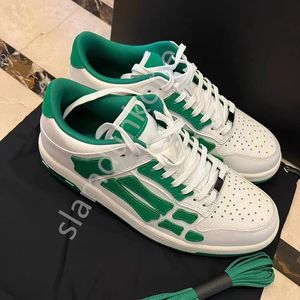 Designer Casual Schoenen Luxe Amirs Man Vrouw Lederen Sneakers Wit Zwart Groen Roze modemerk Lace Spring damesschoenen