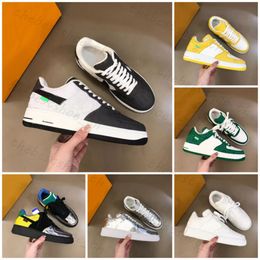 Designer Casual Chaussures Hommes Abloh Baskets Virgil 1s 1 Baskets en cuir de veau à la mode Femmes Blanc Vert Rouge Lettre Semelle épaisse à lacets Baskets basses