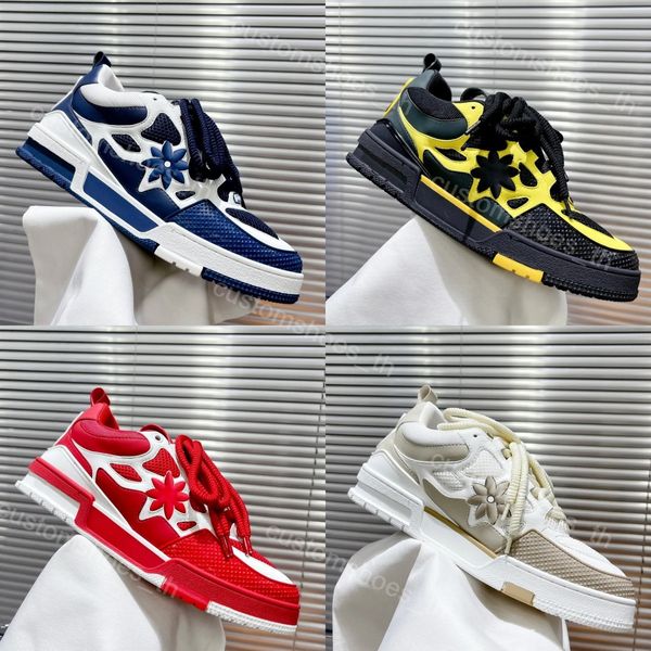 Designer Casual Chaussures Hommes Skate Trainers Plateforme Chaussures Baskets En Cuir Plat À Lacets Chunky Trainer En Caoutchouc Sneaker De Luxe En Plein Air Chaussure Avec Boîte