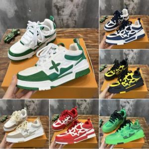 Designer Casual Chaussures Hommes Baskets Plateforme En Caoutchouc Baskets En Cuir Véritable Sneaker Multicolore À Lacets Chaussures De Skate Mode Chaussure De Course Taille 35-45