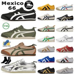 Chaussures de sport de créateurs Hommes Femmes Tiger Mexico 66 Cuir Lacets Onitsukass Baskets Jaune Noir Marine Gum Sail Vert Beige Rouge Sports de plein air Entraîneurs occasionnels Jogging