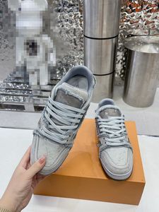 Designer Casual schoenen Men Dames Top Lage echte lederen sneaker Fashion Sneakers White Gray Green 0517