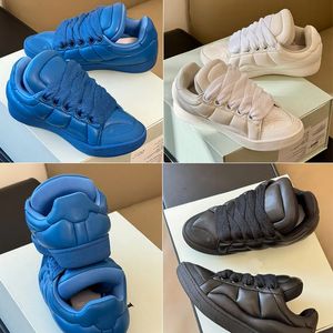 Designer Chaussures décontractées Nylon Curb XL baskets Femmes hommes Chaussures en cuir Amond Bleu surdimensionné surdimension