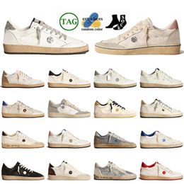 Designer Casual Schoenen OG Goud Glitter Suede Lederen Bal Ster Handgemaakte Trainers Italië Merk Dames Heren Bovenste Luxe Vintage Platform Zilveren Basketbal Sneakers