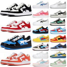 Designer Casual Shoes Platform Bapestar Low for Mens Womens Patent Leather Shark noir blanc bleu Greey Orange Grey Black Sports Sneakers Trainers Taille 5.5-11