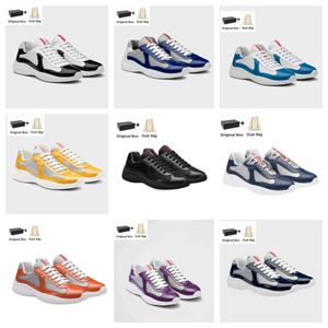 Chaussures décontractées de créateur Chaussures de sport de course America Cup Baskets basses Chaussures Semelle en caoutchouc Tissu Cuir verni Hommes Remise en gros Marche Baskets de luxe