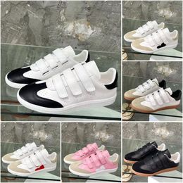 Designer Casual Shoes Phise Isabels Paris Marant Sneakers Beth Grip-Strap Leather Low-Top Beth Leather Sneakers Fashion Isabel White Black Trainers Taille 35 40 Boîte