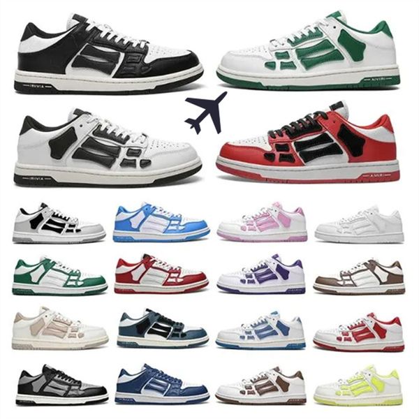 Designer Casual Chaussures Skel Top Low Bone Baskets en cuir Squelette Bleu Rouge Blanc Noir Vert Gris Hommes Femmes Chaussures d'entraînement en plein air08