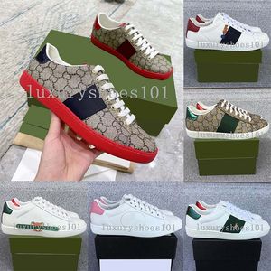 Ontwerper 1977 Canva Schoenen Ace Sneakers Lage Damesschoen Sport Trainers Geborduurd Zwart Wit Groene Strepen Wandelen Heren Dames Canva Schoenen