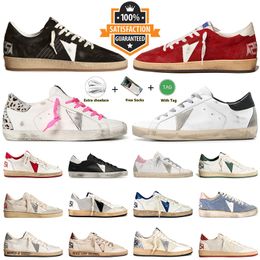 Designer Casual Shoes Star Dirty-Old Mandis nappa en cuir plat Sole Italie marque Luxury Superstar Ball-Star Sneakers Trainers Men Femmes Femmes extérieures Chaussures causales