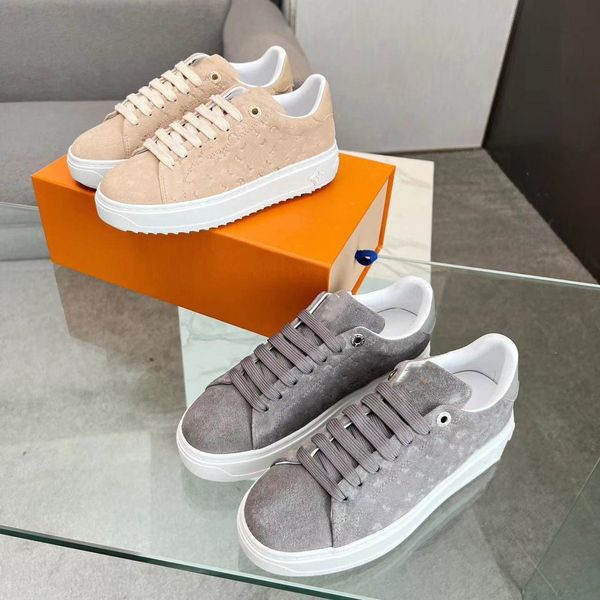 Zapatos casuales de diseñador Time Out Piel de terciopelo Zapatillas de deporte cálidas y peludas Flores viejas Tela de gamuza Ciervos Zapatillas deportivas Hombres Mujeres Skate Zapato para correr Zapatos de fitness 00