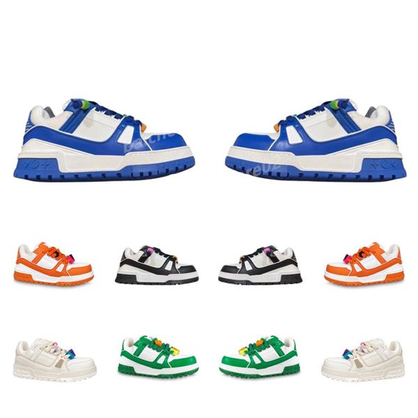 Designer chaussures de sport baskets maxi baskets Tendances de luxe pour hommes et femmes à lacets chaussures plates Blanc Bleu Noir Orange Vert Caoutchouc DIY Surface Décoration nouveau B2