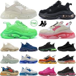 triple s zapatos zapatillas de deporte de diseño casual hombres mujeres plataforma suela transparente Negro Blanco Gris Rojo Azul Neón Verde Beige Rosa para hombre para mujer entrenadores al aire libre hotsale