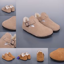 Designer vrijetijdsschoenen winterpantoffels Kaki kleur birkon Londen Mini Platform sneeuw Dames platte schoenen maat 35-40