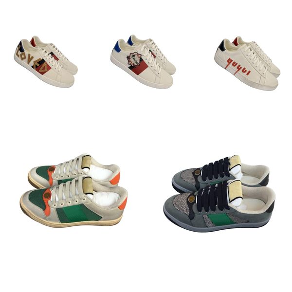 designer casual chaussures femmes chaussures cucci chaussures chaussures de skateboard à fond plat en cuir patchwork tigre broderie noir blanc vert rayures marche hommes chaussures de sport