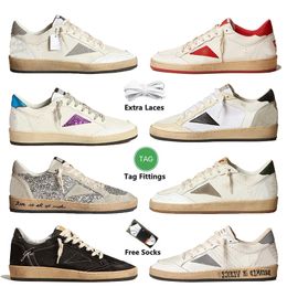 Designer vrijetijdsschoenen dames supersterren luxe gloednieuwe release balster luxe schoen Italië sneakers pailletten klassiek wit doen oude vuile mannen sneakers veterschoenen