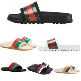 Ontwerper Casual slip-on heren sandalen met doos luxe peep teen non-slipzolen unisex slippers lichtgewicht zomer strand klassieker ade platte vrouwen schoenen