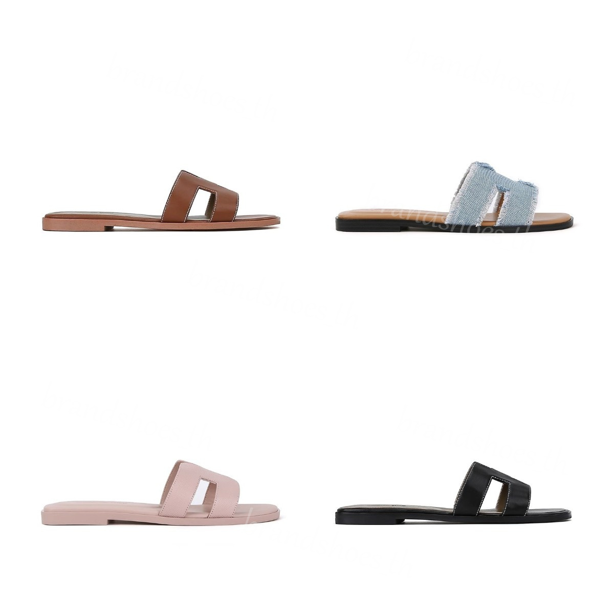 Gratis verzendontwerper Casual Slippers Dames Sandalen Sandalen klassieke oranje slipper lederen sandaalglaasjes zomer strandglijbaan slijglip flops geen doosschoenen maat 35-42