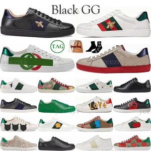 Designer Casual Sneakers Perforated Interlocking Snake Chaussures En Cuir Ace Bee Broderie Stripes Marche Hommes Femmes Baskets De Sport Tiger Chaussures De Course