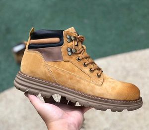 Botas de diseñador CAT Segundo turno Bota de trabajo con punta de acero Martin Caqui Amarillo Botas altas para la nieve Lluvia Invierno Cálido Zapatillas de deporte para hombre Zapatillas de deporte Botines Piel de oveja