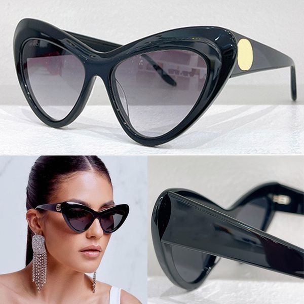 Lunettes de soleil œil de chat design GG0895S Lunettes de soleil classiques pour femmes Rassemblement Conduite en voiture Voyage Vacances Lunettes de soleil à verres noirs Taille 54-17-145