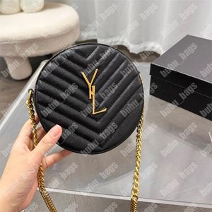 Designer Caviar Sacs à bandoulière Vinyle Rond Femmes Sac à main Mode Lettre Cross Body Sac Vintage Matériel Sac Lady Chaîne Bandoulière avec boîte