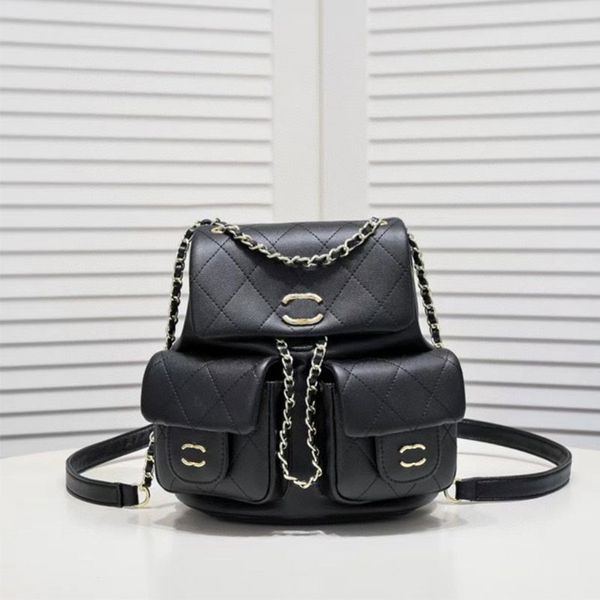 Mochila CC de diseñador Bolso de caviar de lujo Cartera Mini mochila de lujo Bolso para libros Bolso cruzado de diseñador Bolso para libros de moda con patrón de diamantes para mujer Bolso Cambridge