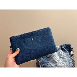 Designer CC Tas 22 Blauwe Denim Grote Boodschappentassen Tote Reizen Vrouw Sling Body Duurste handtas met zilveren ketting Gabrielle Quil