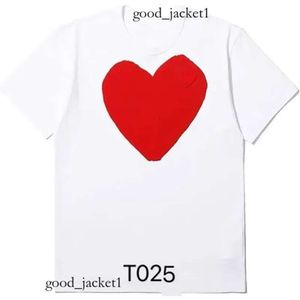 Designer cdgs shirt speelt t-shirt commes des Garcons katoenen modemerk rood hart borduurwerk t-shirt dames liefde mouw paar korte mouw mannen cdgs hoodie 915