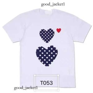 Designer cdgs shirt speelt t-shirt commes des Garcons katoenmodemerk rood hart borduurwerk t-shirt dames liefde mouw paar korte mouw mannen cdgs hoodie 102