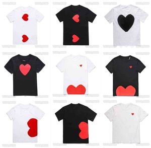 Designer Cdgs Femmes Hommes Jouer T Yeux Blancs Grand Coeur De Pêche Rouge Broderie Chemise Imprimée Commes Mode Femme Chemises T-shirts