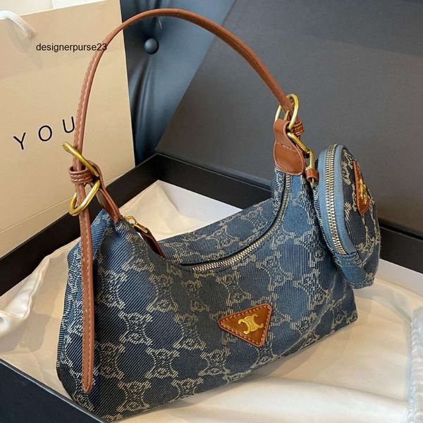 Diseñador Cel Lady Bolsas Cartera de cuero Bolsa de axila 2023 Nuevo Arco de Triunfo Elegante Pequeño Grupo Bolso de hombro Bolsa de mano Bolsa de mano Mujer Ley Stick Luna Nueva B Z 0YBN