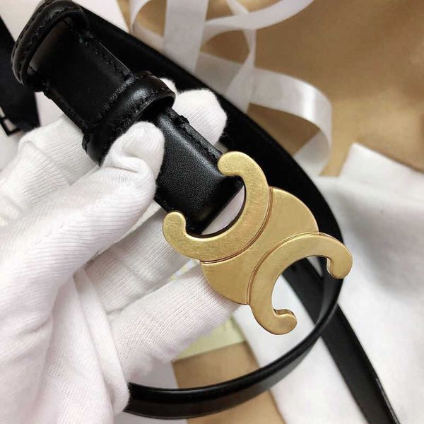 Designer Celins Belt Cowhide Luxury Atriompheoe Belt Antique Golden Silver Buckle Ceinture De Luxe Fashion Brand Belt Womens Mens Emballage jusqu'à 40% de réduction