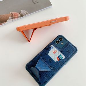 Étuis de téléphone portable de créateur avec poche de support pour iPhone 15 Pro Max 14 13 12 11 Fashion Luxury Phone Case Card Slot
