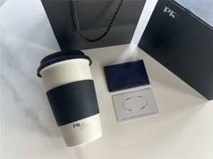 Tasse à eau Portable en céramique de styliste avec lettre de motivation, café noir et blanc pour l'école, boîte cadeau de la saint-valentin