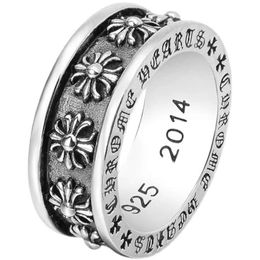 Designer CH Cross Chromes Merk Ring voor Mannen Unisex Patroon Titanium Staal Heren Mode-sieraden Holle Hart Klassieke Ringen minnaar Geschenken Nieuwe 2024 Gratis Verzending A9S2