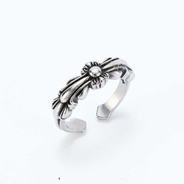 Designer CH Cross Chromes Merk Ring voor Dames Unisex Mode Nieuw Paar Paar Eenvoudig Roestvrij Staal Populair Hart Sieraden Klassieke Ringen Lover Gifts 9ADY