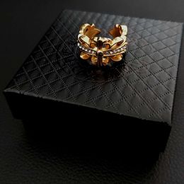 Designer CH Cross Chromes Bague de marque pour femmes unisexe or diamant ouvert ornement coeur bijoux mode classique anneaux amoureux cadeaux nouveau 2024 livraison gratuite E3UV
