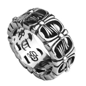 Designer Ch Cross Chromes merkring voor mannen vrouwen unisex patroon titanium staal heren sieraden holle hart klassieke ringen minnaar geschenken nieuwe 2024 Qkee