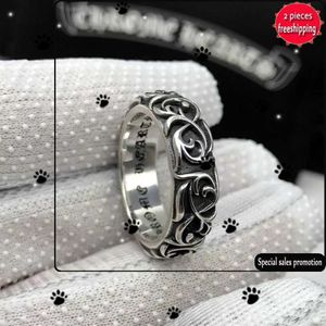 Designer ch cross chromes anneau de marque pour hommes femmes unisex motif titanium Steel masque joelry creux coeur creux des anneaux classiques