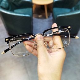 Designer Ch Cross Óculos Quadro Cromos Marca Óculos de Sol Novo Negócio para Homens Mulheres Esculpido Titânio Miopia Tendência Coração Alta Qualidade Óculos Quadros 2024 GXLX