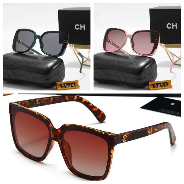 Diseñador ch Gafas de sol para hombre mujer lujo Chan Accesorios gafas Moda Gafas Diamante Cuadrado Sombrilla Forma de cristal Sol Paquete completo Gafas Gafas de sol B1W2