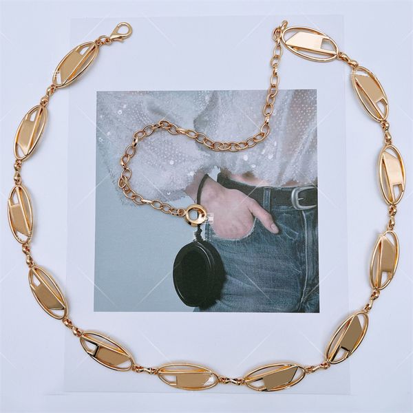 Cinturón de cadena de diseñador para mujer Cinturones de cintura 3 colores Vestido de marca de lujo Accesorio Moda Lady Girl Gold Silver Belt