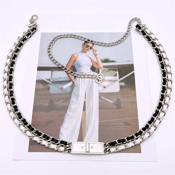 Cintur￳n de cadena de dise￱ador para mujeres Cadenas de cintura para mujeres Cinturones de falda de oro Direcci￳n de moda