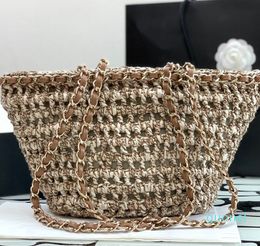 Petit sac de Shopping en Crochet avec chaîne de styliste, sacs à bandoulière de qualité miroir, 2024